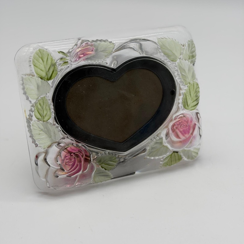 Home Beautiful Rose Pearls Crystal Heart Picture Frame Pink Floral Japan 5x4